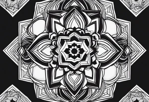 black plain big hexagons without texture tattoo idea