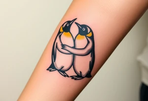 Penguins hugging tattoo idea