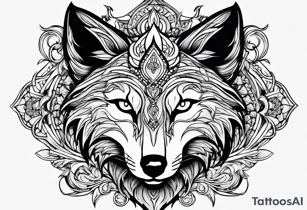 Démon renard tattoo idea