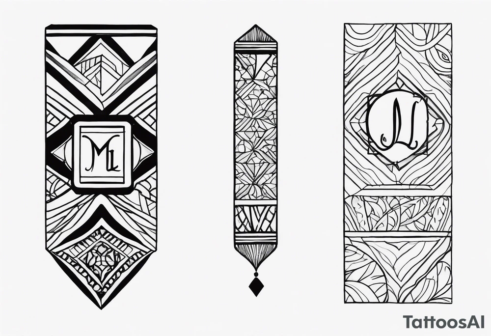 Create a small moluccan style tattoo on the forearm with the initials MLJ, date of birth 22/09/22 tattoo idea