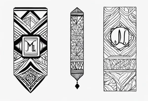 Create a small moluccan style tattoo on the forearm with the initials MLJ, date of birth 22/09/22 tattoo idea
