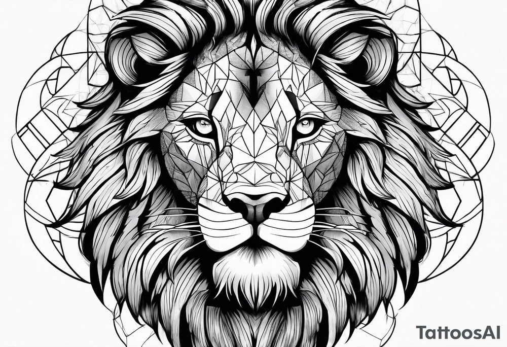 powerful majestic lion, close-up tattoo idea