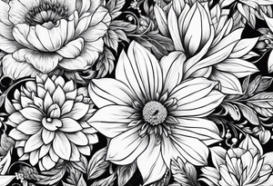 ornaments of flowers tattoo idea