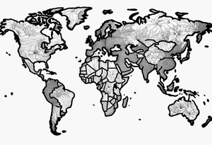 tattoo 
line drawing of the world map tattoo idea