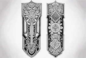 Cletic shin armor tattoo idea