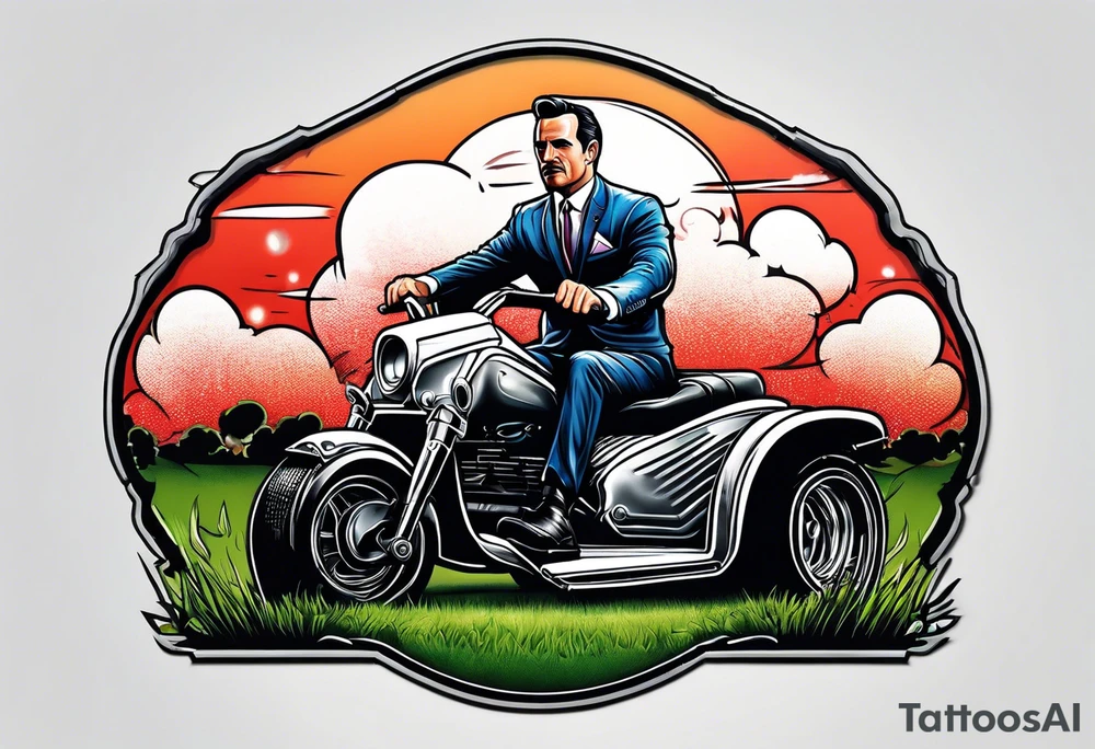Don Draper mowing the lawn tattoo idea