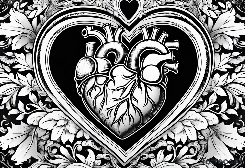 heart with 4 wheels in it tattoo idea