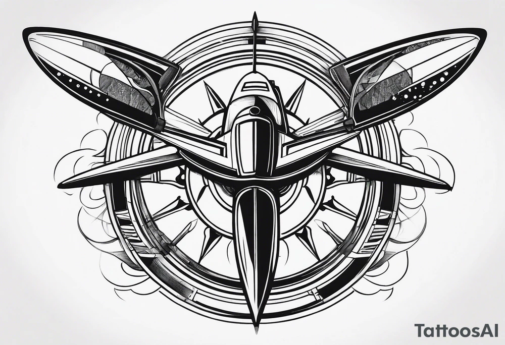 something relatable with water propellers, racing boats tattoo idea