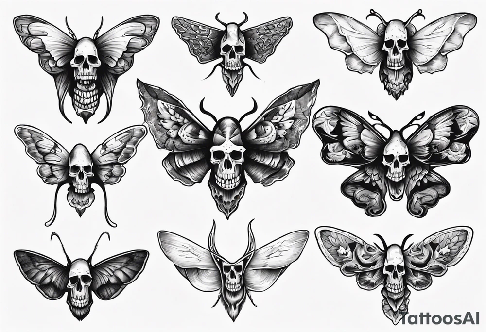 moth which is also a skull tattoo idea