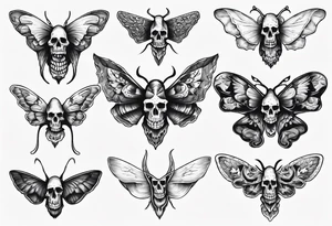 moth which is also a skull tattoo idea