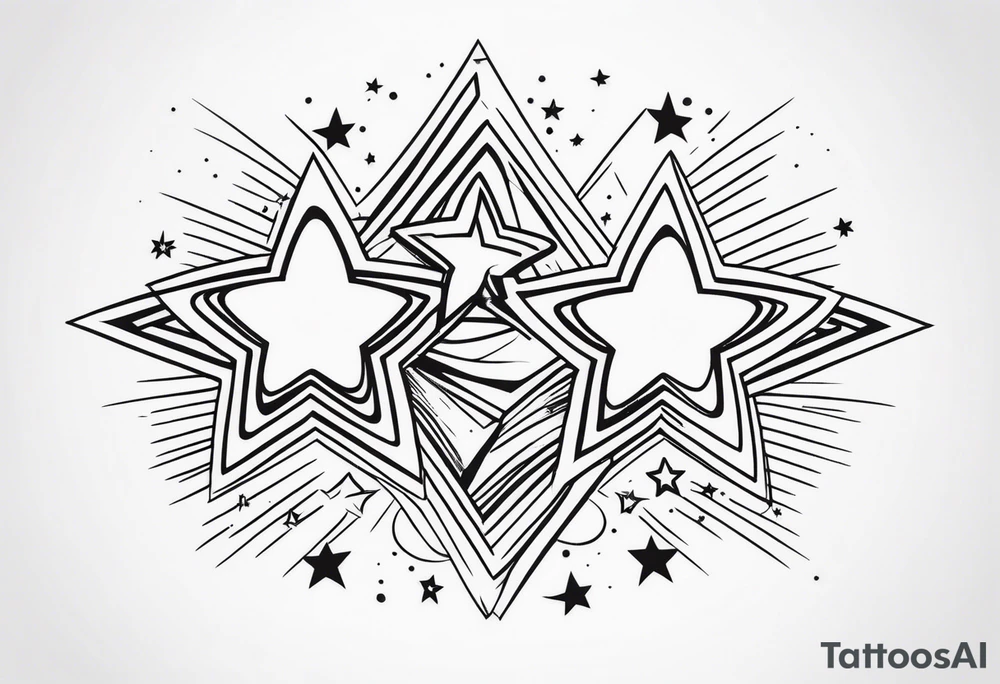 Stars, Gemini, simple linework tattoo idea