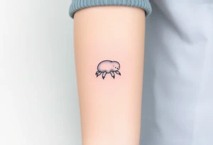 tardigrade, water bear, cute, baby, endurance, resilience, simple, 8 legs tattoo idea