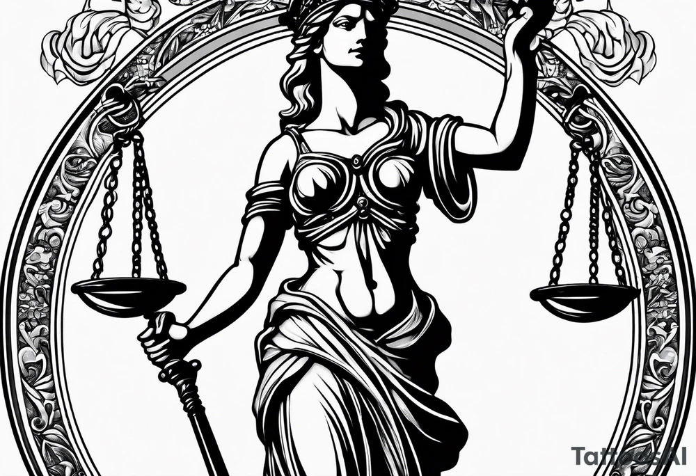 lady justice tattoo idea
