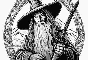 Gandalf holding a sword tattoo idea