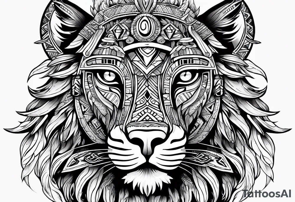Aztec animal tattoo idea