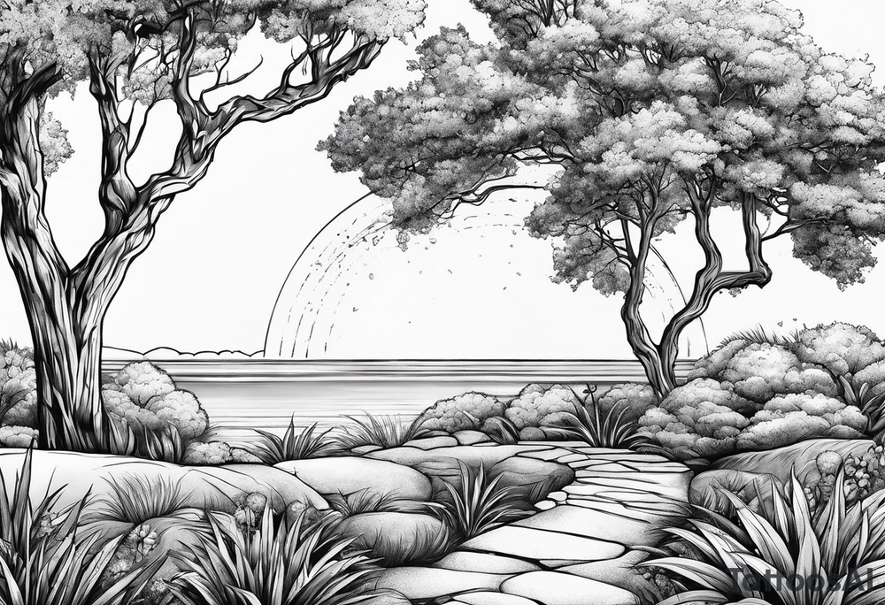 Landscaping with sprinklers tattoo idea