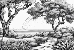 Landscaping with sprinklers tattoo idea