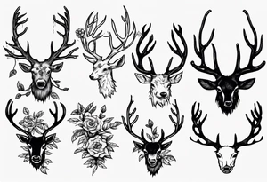 Bramble growing on antlers tattoo idea