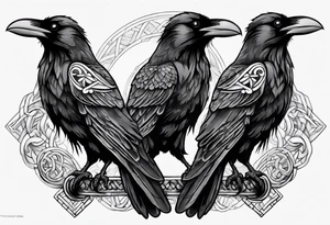 3 ravens made of Celtics knots tattoo idea
