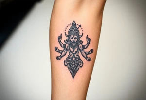 hindu god tattoo that shows strength and is trippy tattoo idea