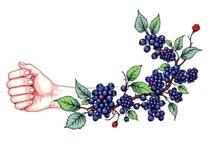American traditional style Blackberry vine to wrap around an arm tattoo idea