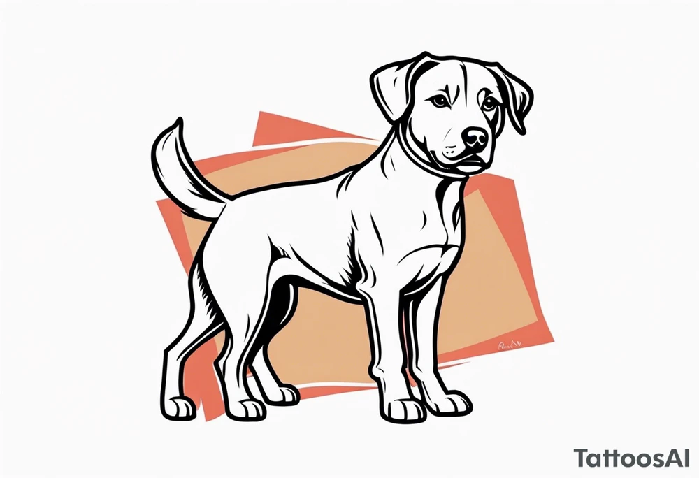 Dog wearing boxing gloves tattoo idea