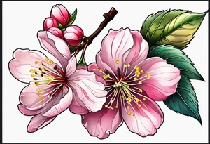 cherry blossom flower design tattoo idea