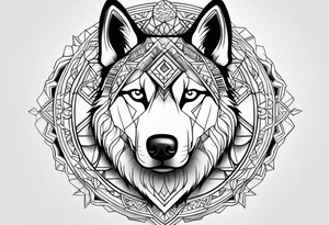 serious Siberian Husky tattoo idea