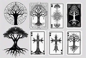 White Tree of Gondor, Geometric symbols, Nordic cross, playing card, lord of the rings, Native American headdress, tattoo idea