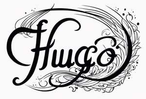 The word “fuego” in cursive inside fire and fades out tattoo idea