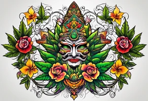 Marijuana and Psychedelic inspired tattoo tattoo idea