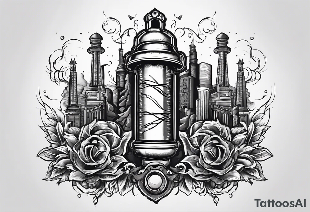 number 5 in electricity bolts tattoo idea