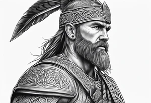 Celtic warrior facing left tattoo idea