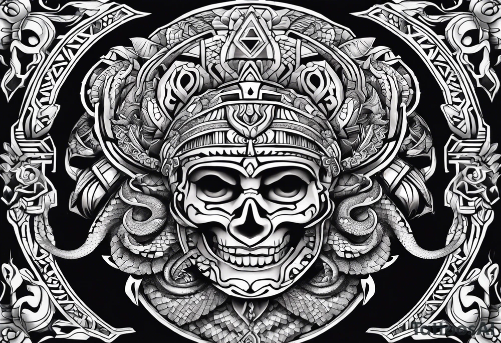 Aztec snake tattoo idea