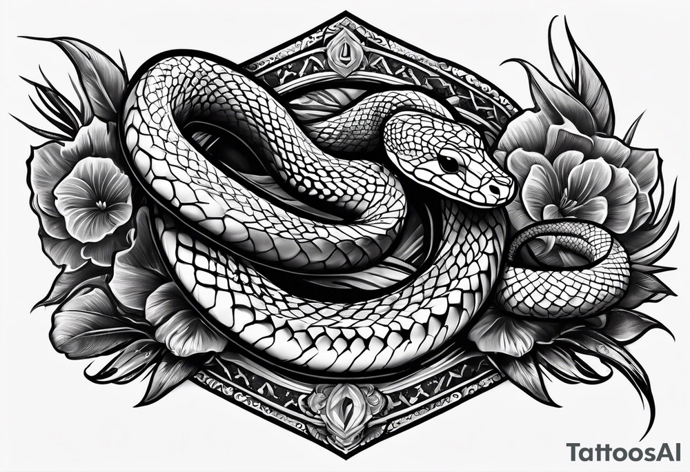 Black mamba Logo with black mamba snake wrapped around tattoo idea