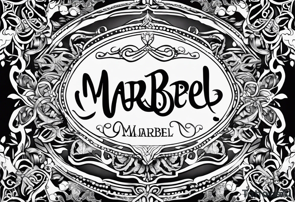 Lettering name spelling out “marabel” tattoo idea