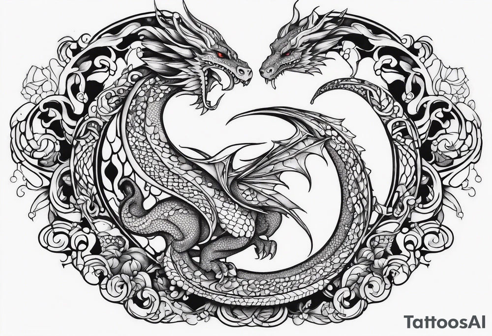 Mushroom figure 8 dragon tattoo idea
