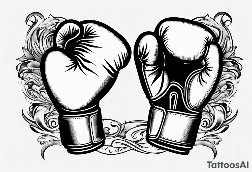 boxing gloves with Basque lauburu design tattoo idea