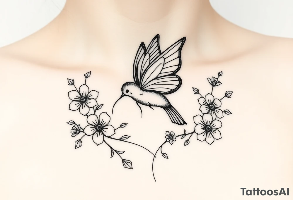 Je veux un tatouage underboobs délicat et ornemental. Il doit représenter ma renaissance après une dépression post-partum, avec des éléments à la fois féminins, naturels et profondément symboliques. Le coquelicot est central pour moi, entouré d’un papillon, de fleurs de cerisier et de feuillages fins. L’ensemble doit exprimer ma force douce, ma fragilité assumée, et ma métamorphose personnelle. tattoo idea