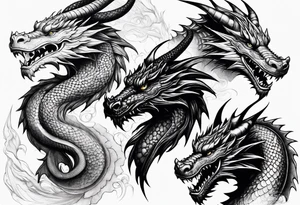 3 dragons tattoo idea