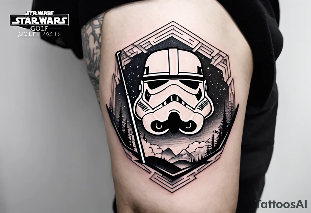 Star wars Golf theme shoulder tattoo for men tattoo idea