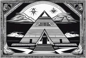 Egyptian pyramids with eye of horus. Aliens abducting people that are working on people building the pyramid tattoo idea