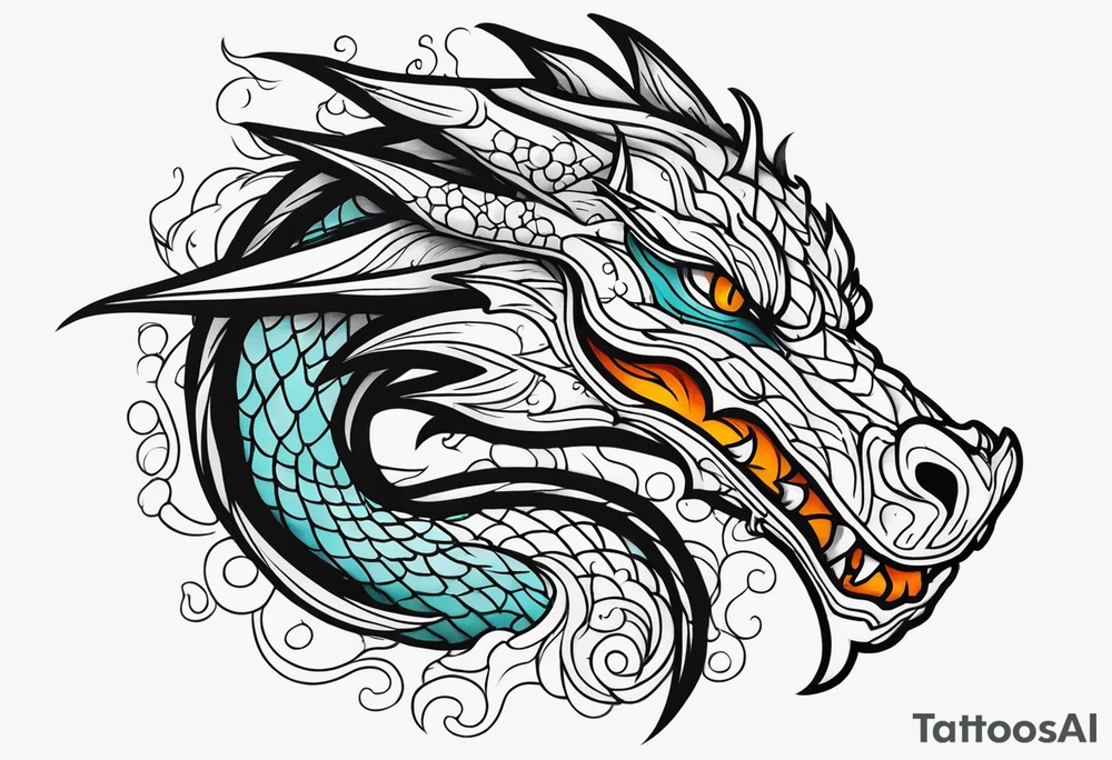 Dragon, tear skin and get out tattoo idea