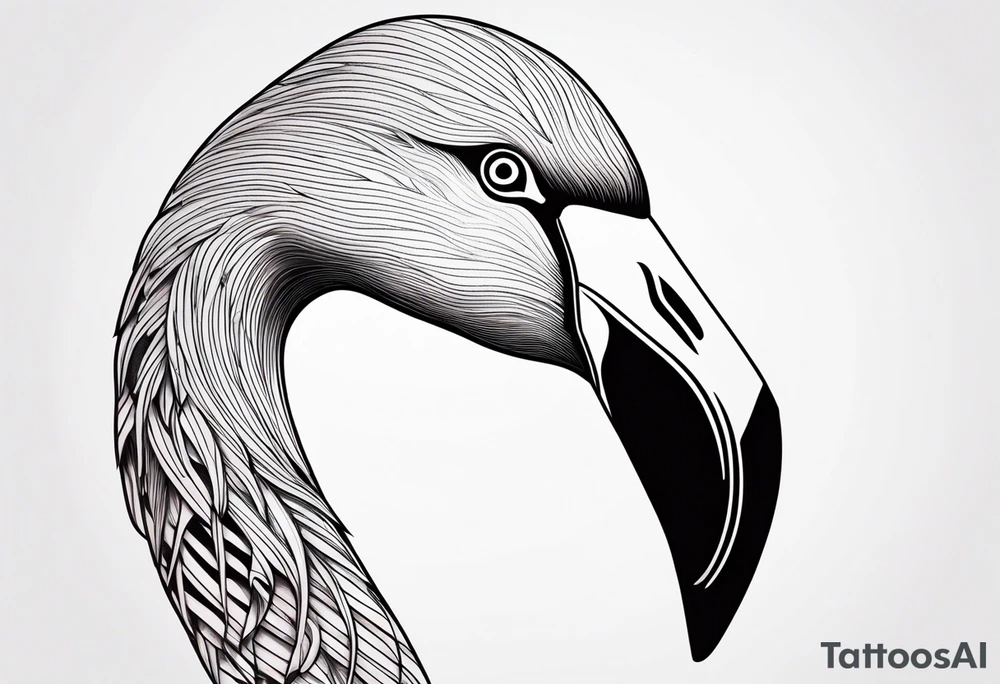 cute flamingo tattoo idea