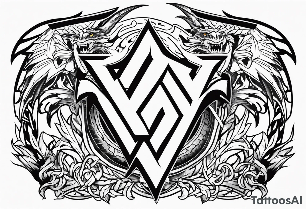 Valhalla sword shield dragon axe Valknut fire tattoo idea Valhalla sword shield dragon axe Valknut fire tattoo idea