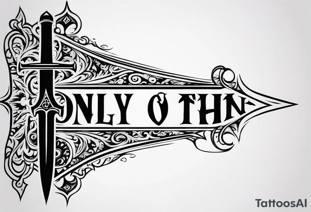 Only one Thin sword downward tattoo idea