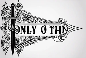 Only one Thin sword downward tattoo idea