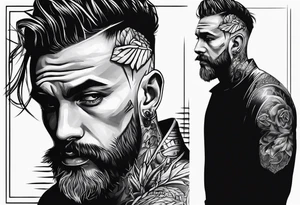 man in cage thinking tattoo idea