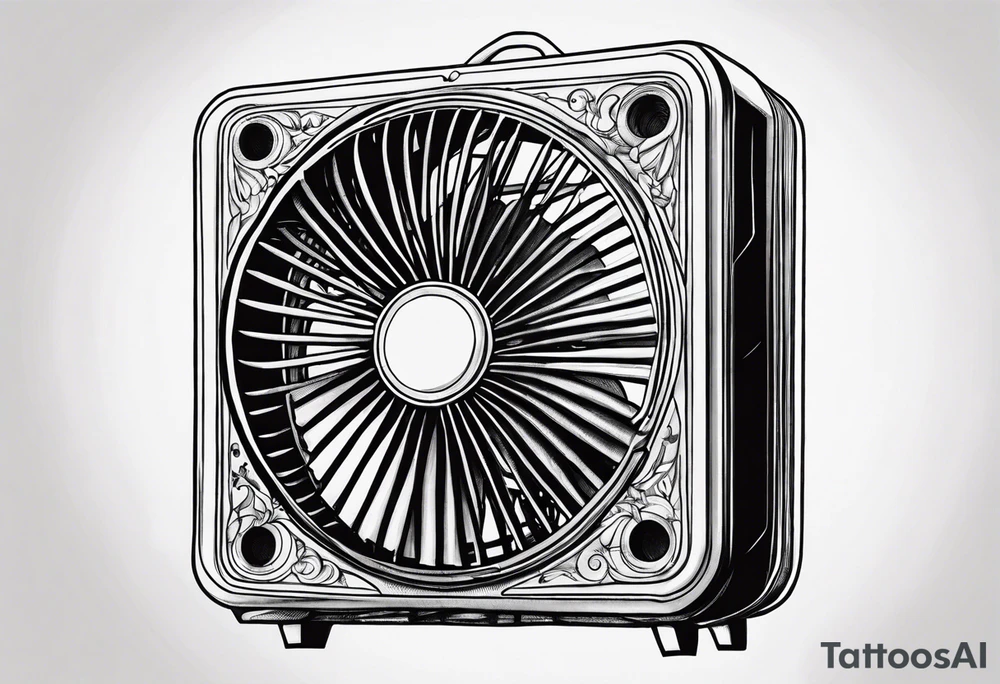 a box fan tattoo idea