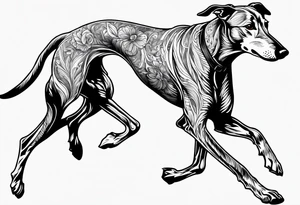 Running greyhound tattoo idea